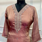 Rosy Mauve Embroidered Imported Fabric 3-Piece Straight Cut Set (RT1400)