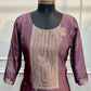 Plum Purple Embroidered Chanderi Tissue Silk 3-Piece Straight Cut Set (RT1403)
