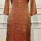 Terracotta Rose Imported Fabric Embroidered Straight Suit Set (RT1404)