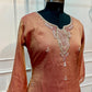 Terracotta Rose Imported Fabric Embroidered Straight Suit Set (RT1404)