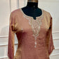 Mocha Elegance Imported Fabric Embroidered Straight Suit Set (RT1405)