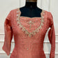 Rose Blush Salsa Embroidered Straight Suit Set (RT1406)