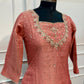 Rose Blush Salsa Embroidered Straight Suit Set (RT1406)