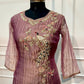 Mauve Peacock Elegance Premium Salsa Embroidered Suit Set (RT1408)