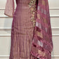 Mauve Peacock Elegance Premium Salsa Embroidered Suit Set (RT1408)