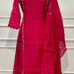 Rani Pink Grace Mull Chanderi Embroidered A-Line Suit Set (RT1414)