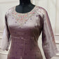 Plum Mist Tissue Embroidered Suit Set (RT1421)
