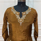 Mocha Royale Russian Silk Embroidered A-Line Suit Set (RT1417)