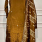 Mocha Royale Russian Silk Embroidered A-Line Suit Set (RT1417)