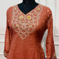 Terracotta Floral Grace – Premium Mull Chanderi A-Line 3 Piece Suit Set (RT1427)