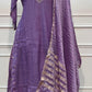 Lavender Petal Elegance – Premium Mull Chanderi A-Line 3 Piece Suit Set (RT1428)