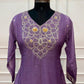 Lavender Petal Elegance – Premium Mull Chanderi A-Line 3 Piece Suit Set (RT1428)