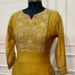 Mustard Bloom Premium Mull Chanderi Embroidered Suit Set (RT1424)