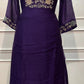 Royal Plum Premium Mull Chanderi Floral Embroidered Suit Set (RT1425)