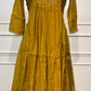 Mustard Bloom A-Line Mull Chanderi Set (RT1438)