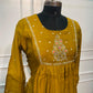 Mustard Bloom A-Line Mull Chanderi Set (RT1438)