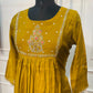 Mustard Bloom A-Line Mull Chanderi Set (RT1438)