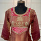 Elegant Wine Embroidered A-Line Suit (RT1437)