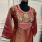 Elegant Wine Embroidered A-Line Suit (RT1437)