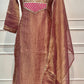 Elegant Wine Embroidered A-Line Suit (RT1437)