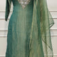 Elegant Sage Green Embroidered Salsa 3-Piece Straight Cut Suit Set (RT1434)