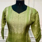 Elegant Lime Green Tissue Silk Straight-Cut 3-Piece Set (RT1433)