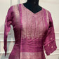 Royal Magenta Tissue Silk Straight-Cut 3-Piece Set (RT1432)