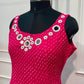 Rani Pink Mirrorwork Georgette Anarkali Set (RT1444)