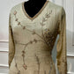 Sage Green Chinon A-Line Embroidered Suit Set (RT1450)