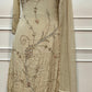 Sage Green Chinon A-Line Embroidered Suit Set (RT1450)