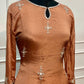 Peach Embroidered Chinon A-Line Suit Set (RT1451)