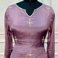 Mauve Embroidered Chinon A-Line Suit Set (RT1452)