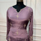 Mauve Embroidered Chinon A-Line Suit Set (RT1452)