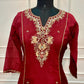 Burgundy Royale Premium Mull Chanderi A-Line Suit Set (RT1456)