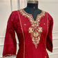 Burgundy Royale Premium Mull Chanderi A-Line Suit Set (RT1456)