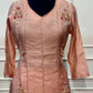 Blush Petal Embroidered Mull Chanderi A-Line Set (RT1460)