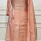Blush Petal Embroidered Mull Chanderi A-Line Set (RT1460)