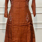 Cinnamon Bloom Embroidered Mull Chanderi A-Line Set (RT1458)