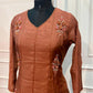 Cinnamon Bloom Embroidered Mull Chanderi A-Line Set (RT1458)