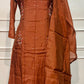 Cinnamon Bloom Embroidered Mull Chanderi A-Line Set (RT1458)