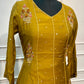 Golden Marigold Embroidered Mull Chanderi A-Line Set (RT1457)