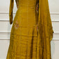 Golden Marigold Embroidered Mull Chanderi A-Line Set (RT1457)