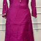 Regal Magenta Floral Mull Chanderi A-Line Set (RT1461)