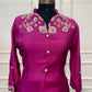 Regal Magenta Floral Mull Chanderi A-Line Set (RT1461)