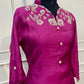 Regal Magenta Floral Mull Chanderi A-Line Set (RT1461)