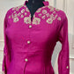 Regal Magenta Floral Mull Chanderi A-Line Set (RT1461)