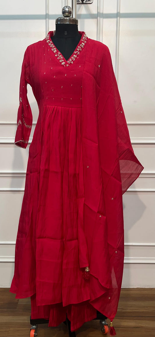 Ruby Grace Mull Chanderi A-Line Suit Set (RT1469)