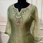 Sage Green Embroidered Salsa A-Line Suit Set (RT1465)