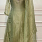 Sage Green Embroidered Salsa A-Line Suit Set (RT1465)