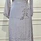Lavender Silver Bloom Straight-Cut Suit Set (RT1471)